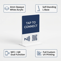 Chip RFID de 13.56mhz, Programable por URL, Resistente al Agua, NFC, Soporte para Reseñas de Google, Personalizable con Logotipo y Código QR