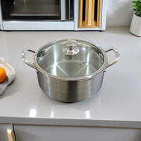 Marmites à soupe commerciales de nouveau design et marmites de cuisson en acier inoxydable à double poignée 430 meilleurs pots à soupe et de stockage
