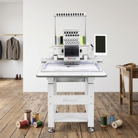 Machine à broder informatisée HONRAIN à 1 tête et 12 aiguilles, pour usage domestique, avec moteur à engrenages et roulement, facile à utiliser, nouvelle, 1200 tr/min