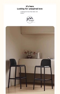 Taburete <span class=keywords><strong>de</strong></span> Bar <span class=keywords><strong>de</strong></span> plástico apilable <span class=keywords><strong>de</strong></span> diseño moderno con respaldo bajo y taburete <span class=keywords><strong>de</strong></span> mostrador sin brazos para muebles <span class=keywords><strong>de</strong></span> bar para el hogar interior y exterior - Product Image 5