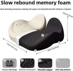 Coussin de siège ergonomique orthopédique en mousse à mémoire de forme pour le coccyx et la sciatique, coussin de massage orthopédique pour chaise de bureau - Product Image 6