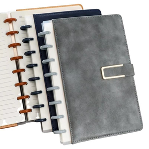Custom Business School A5 Hard Cover Leather <strong>Journal</strong> 100gsm Thick Paper with Beautiful Mushroom Button Loose Leaf - Product Image 4