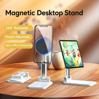 Support de téléphone de bureau en métal magnétique, pliable, portable, pour photos, diffusion en direct, support universel pour téléphone et tablette