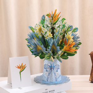 3D Pop Flower Bouquet Greeting Card Custom Freshcut Paper <strong>Graduation</strong> Wedding <strong>Invitation</strong> Thank You Eco-Friendly Recyclable - Product Image 3