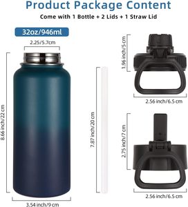 <b>Hot</b> Sale Custom Modern Double Wall Vacuum Insulated Stainless Steel Water Bottle with Cleaning Brush for Gym - Product Image 3