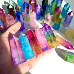 Doğal kristal <span class=keywords><strong>Aura</strong></span> noktası <span class=keywords><strong>Aqua</strong></span> <span class=keywords><strong>Aura</strong></span> ruhu kuvars noktaları karışık <span class=keywords><strong>Aura</strong></span> kuvars kulesi - Product Image 2