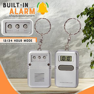 Talking <strong>Clock</strong> for Blind Keychain Alarm - Small <strong>Digital</strong> <strong>Clock</strong> Keychain With Alarm for Visually Impaired <strong>Digital</strong> Alarm <strong>Clock</strong> - Product Image 4