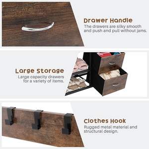 <span class=keywords><strong>Porte</strong></span>-<span class=keywords><strong>manteau</strong></span> <span class=keywords><strong>en</strong></span> gros d'usine étagère de rangement pour vêtements <span class=keywords><strong>avec</strong></span> étagère et 2 tiroirs de haute qualité pour chambre et salon marron - Product Image 3