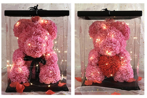 Fatti a mano Conserve <span class=keywords><strong>di</strong></span> Fiore Personalizzato Rosa Teddy Bear 40 centimetri Per La Fidanzata Regalo <span class=keywords><strong>di</strong></span> Amore - Product Image 3