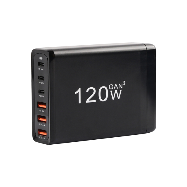GaN 120W USB C Charging Station With Phone Fast Charger 6 Port Type-C Power Adapter for All Mobiles