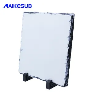 Maikesub, marco de fotos de pizarra de roca de 20x20cm, forma cuadrada, modelo pintado de piedra de sublimación en blanco para Decoración