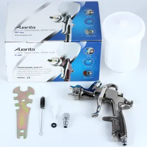 Auarita K400 LVLP Spray Gun R500 K-400 Car Finish Paintingツール1.4ミリメートル/1.7ミリメートルNozzle 600cc Cup Gravity Automotive Finishing空気