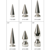 Longueur 8/10/15/21/26/29mm Punk Rivet Pointu Clou Style Gothique Bouton Alliage Argent Rivets Boucle pour Rivets En Cuir