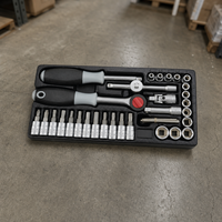 Jeu de douilles professionnel pour mécanicien automobile, 36 pièces, entraînement 1/4, en acier au chrome-vanadium, avec clé à cliquet, embouts Torx, hexagonaux et Phillips