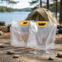 Sac d'eau pliable et réutilisable de 5 L avec bec verseur et poignée, idéal pour le camping – Offre spéciale