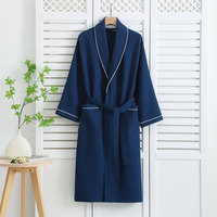 Peignoir gaufré de luxe pour hôtel Peignoir 100% coton confortable de style kimono pour hôtel à usage domestique