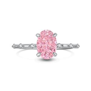 All'ingrosso della fabbrica 8A taglio <span class=keywords><strong>di</strong></span> fiori <span class=keywords><strong>di</strong></span> ghiaccio zircone <span class=keywords><strong>di</strong></span> alta qualità rosa zircone S925 in argento Sterling anello donna gioielli anello a mano Set - Product Image 6