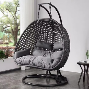 Balcón al aire libre B & B muebles cesta colgante interior cesta colgante silla doble fondo plano Magic Rattan Birdhouse silla - Product Image 3