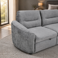 The Leader Modernes Europäisches Zweisitzer-Schlafsofa mit Stauraum Hochwertiger Stoff L-Form Design für Apartment-Wohnzimmer