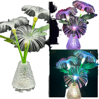 Lampe LED moderne IP65 à énergie solaire rechargeable avec corps en ABS, design à 3 fibres optiques, lumière d'ambiance dimmable pour cour et jardin