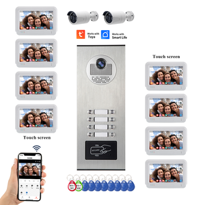 Bonne qualité <span class=keywords><strong>7</strong></span> pouces écran tactile 1080P WIFI moniteur Tuya App carte RFID déverrouillage contrôle d'accès Multi porte d'appartement - Product Image 1