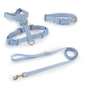 Juego de arnés Para Perros Sin anillo en D de tracción, juego de <span class=keywords><strong>collar</strong></span> y correa para mascotas, ajustable, diseñador personalizado, juego de arnés para perros de PVC impermeable - Product Image 1