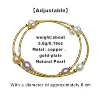 Muses Jewels - Vente flash - Perles d'eau douce naturelles blanches et colorées en forme de goutte - Bijoux en perles plaquées or - Bracelet en cuivre pour femme