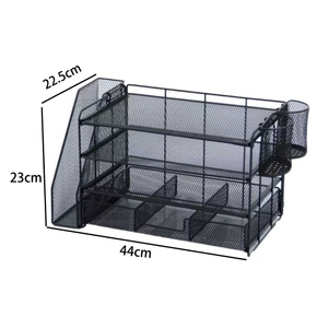 Organisateur de documents mural en métal blanc ignifuge pour <span class=keywords><strong>bureau</strong></span>, avec maille métallique, pour magazines, papiers et dossiers - Product Image 2