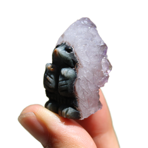 Hand Carved Eco-Friendly Folk Art 3.5-5cm Natural Amethyst Crystal Cluster <strong>Hedgehog</strong> Ornament Home Decor Souvenir <strong>Gift</strong> - Product Image 5