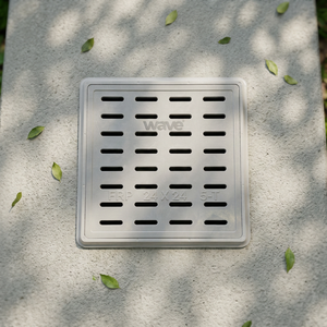 Grille de drainage carrée en fibre de verre SMC de marque Wave, grille de drainage des eaux pluviales 24x24mm, drain linéaire à fentes, qualité ingénierie pour extérieur - Product Image 1