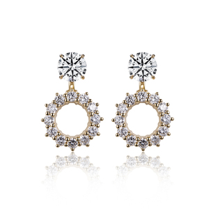 MSE-878 <span class=keywords><strong>Gioielli</strong></span> Speciali in Oro Massiccio 14k con Diamante Coltivato in Laboratorio 1CT D VS2, Due Tipi di Orecchini Personalizzati per Gioielleria 14k - Product Image 1