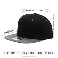 Gorra Snapback Negra de Visera Plana con Logotipo Personalizado Impreso o Bordado, Gorra de Béisbol Promocional con Protección Solar