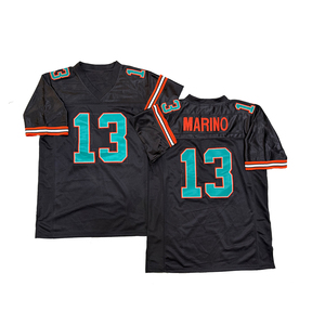 Maglia da rugby da uomo in stile vintage cucita, 12 Bob Griese, 13 Dan Marino, 34 <span class=keywords><strong>Ricky</strong></span> Williams, 39 Larry Csonka, 54 Zach Thomas, taglie S-3XL - Product Image 6
