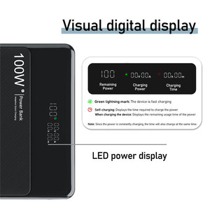 Tìm kiếm sản phẩm mới Powerbank 20000 mAh máy tính xách tay Tablet điện thoại di động ngân hàng điện cầm tay PD 100 Watt pin bên ngoài gói sạc - Product Image 4