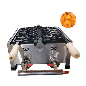 Ticari otomatik LPG gaz döner gülen yüz waffle makinesi koni waffle demir plaka