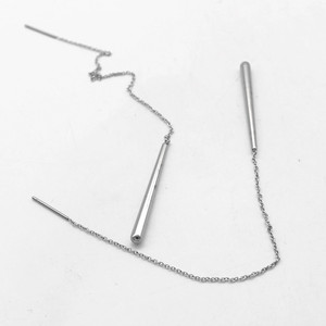yunnique Minimalist <b>Titanium</b> Steel Drop Earrings Geometric Design Long <b>Chain</b> Earrings For Women Fashion Jewelry - Product Image 2