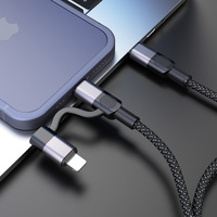 Cable de Carga Rápida 2 en 1 de 100W con USB Tipo C, Compatible con iPhone 15/16/17 Pro Max, Samsung, Xiaomi Redmi