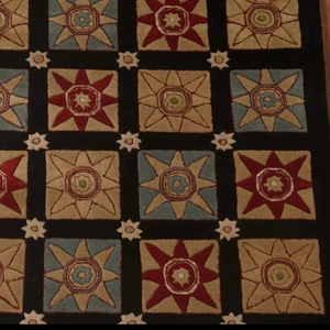 Style moderne vibrant 5x8 pi tapis en laine tufté à la main motif abstrait inspiré de la culture indienne taille personnalisable inspiré indien - Product Image 1