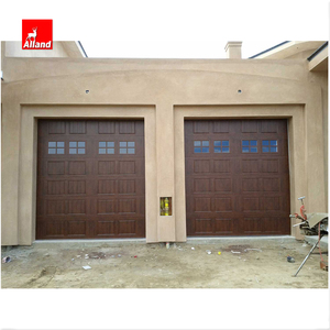 Alland personalizado americano al por mayor grano de madera nuevo diseño aislado residencial doble <span class=keywords><strong>puerta</strong></span> de garaje para el hogar personalizado Villa moderna - Product Image 4