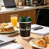Gobelet en carton noir à double paroi, personnalisable avec logo, écologique, compostable et recyclable, pour café chaud et vin, avec couvercle en PS – Fournisseur direct usine