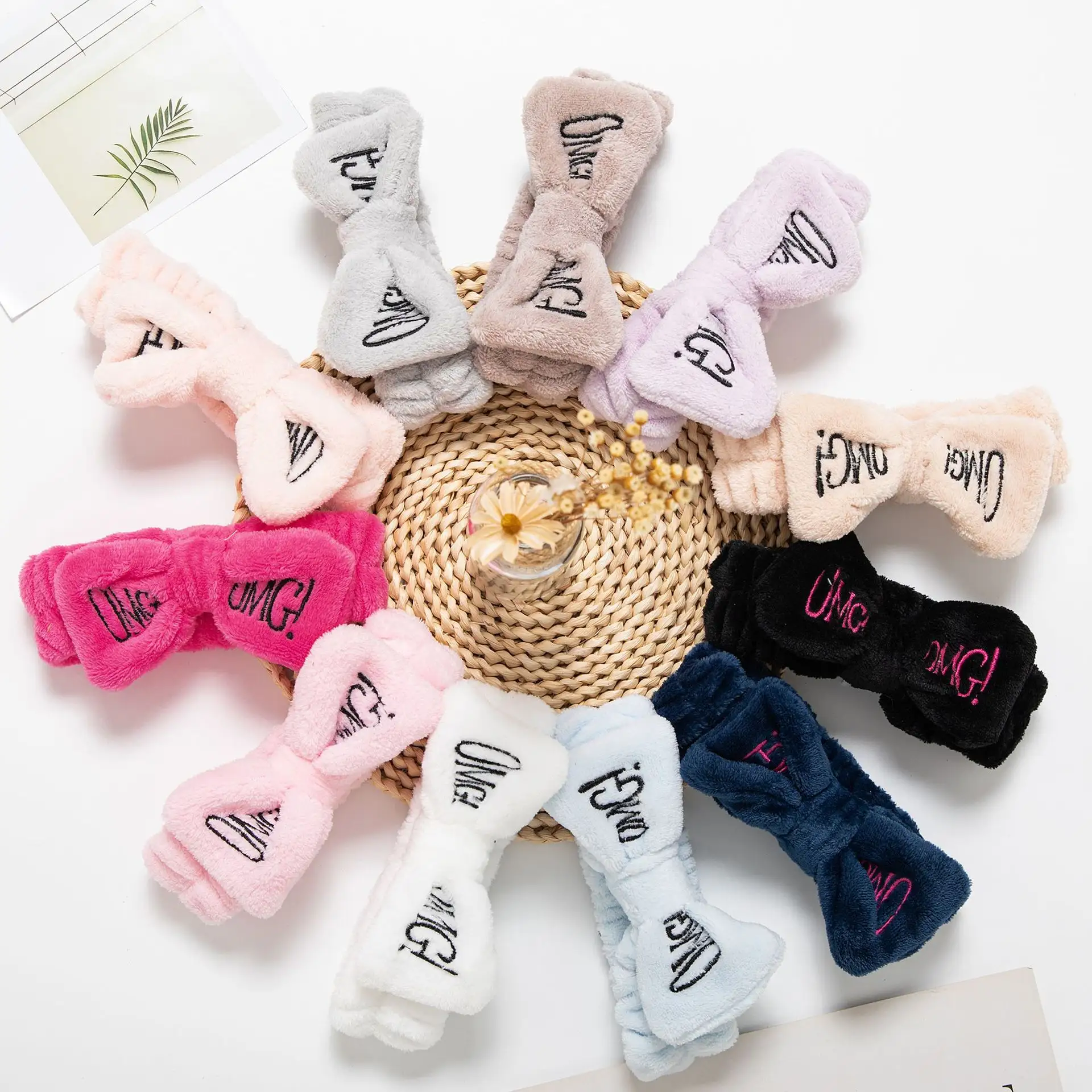 High Quality Wholesale Bowknot Flannel Hair Band Sports Headband Wash Hair Band Trend Hair Accessories With Low Price