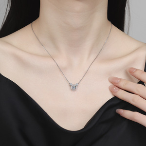 Collana a Bolle Vivaci in Argento Sterling S925 con Moissanite, Design di Nicchia di Lusso Leggero, Certificazione <span class=keywords><strong>GRA</strong></span>, Catena per Clavicola - Product Image 4
