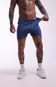 Calzoncillos Bóxer Azules para Hombre, 100% Algodón, Suaves, Transpirables y Cómodos, Ropa Interior Masculina con Cintura Elástica, Proveedor de Calzoncillos de Algodón para Hombre - Product Image 3