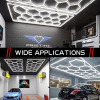 ETOP - Usine professionnelle - Éclairage LED hexagonal 6500K - Éclairage de garage en forme de nid d'abeille - Système d'éclairage de plafond pour le detailing automobile