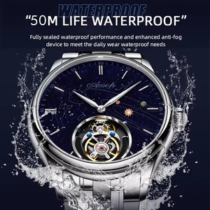 นาฬิกาข้อมือผู้ชาย AESOP Flying Tourbillon Movement แบบดรอปชิปปิ้ง โครงสร้างเปลือย โชว์กลไกหรูหรา กันน้ำ กระจกแซฟไฟร์ - Product Image 6