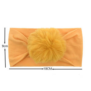Nouveau bandeau de cheveux en nylon Big Pom <span class=keywords><strong>foulard</strong></span> pour enfants bandeau de décoration de cheveux mignon pour enfants - Product Image 6