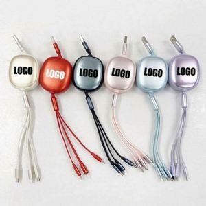 ของขวัญส่งเสริมการขาย สายดาต้า 4 in 1 พิมพ์โลโก้ตามสั่ง สายชาร์จโทรศัพท์แบบพิมพ์ลาย - Product Image 3