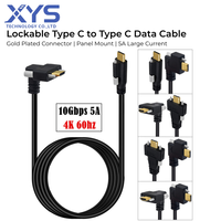 Câble de données USB 3.1 Type C mâle-mâle personnalisé 10 Gbit/s 5A 4K 60Hz avec verrouillage par vis pour disque dur d'ordinateur portable