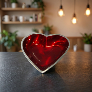 Aluminum <b>Heart</b> <b>Shaped</b> Dish With Enameled Interior - Product Image 3
