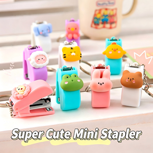 Mini Dibujos Animados Personalizados al por Mayor, Manuales, 10 Unidades #   <span class=keywords><strong>Grapadora</strong></span> de Papelería para Oficina y Escuela, Linda para Niñas, Mini <span class=keywords><strong>Grapadora</strong></span> Portátil con Colgante de Llavero - Product Image 1